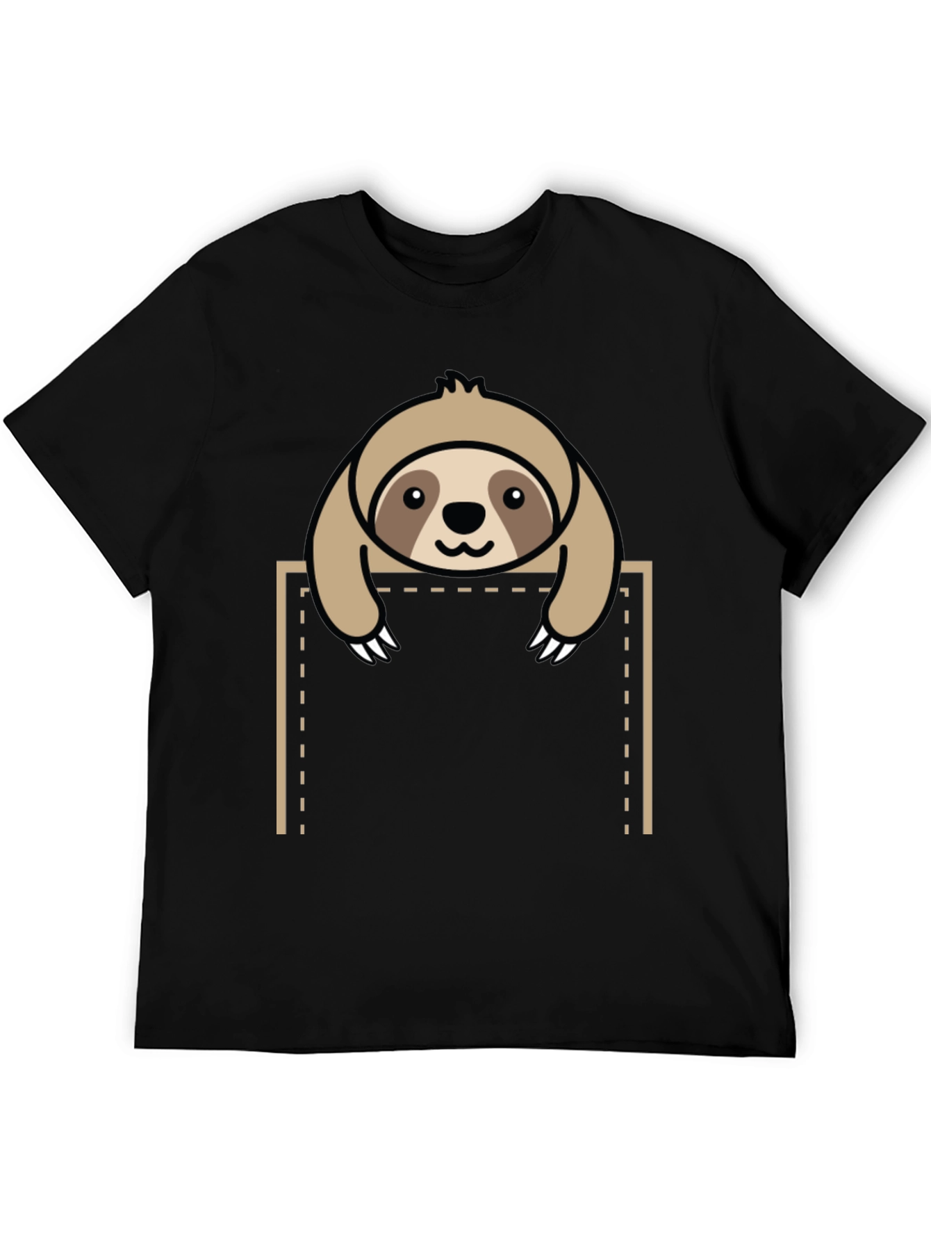 Sloth in Pocket Graphic Tee - Black