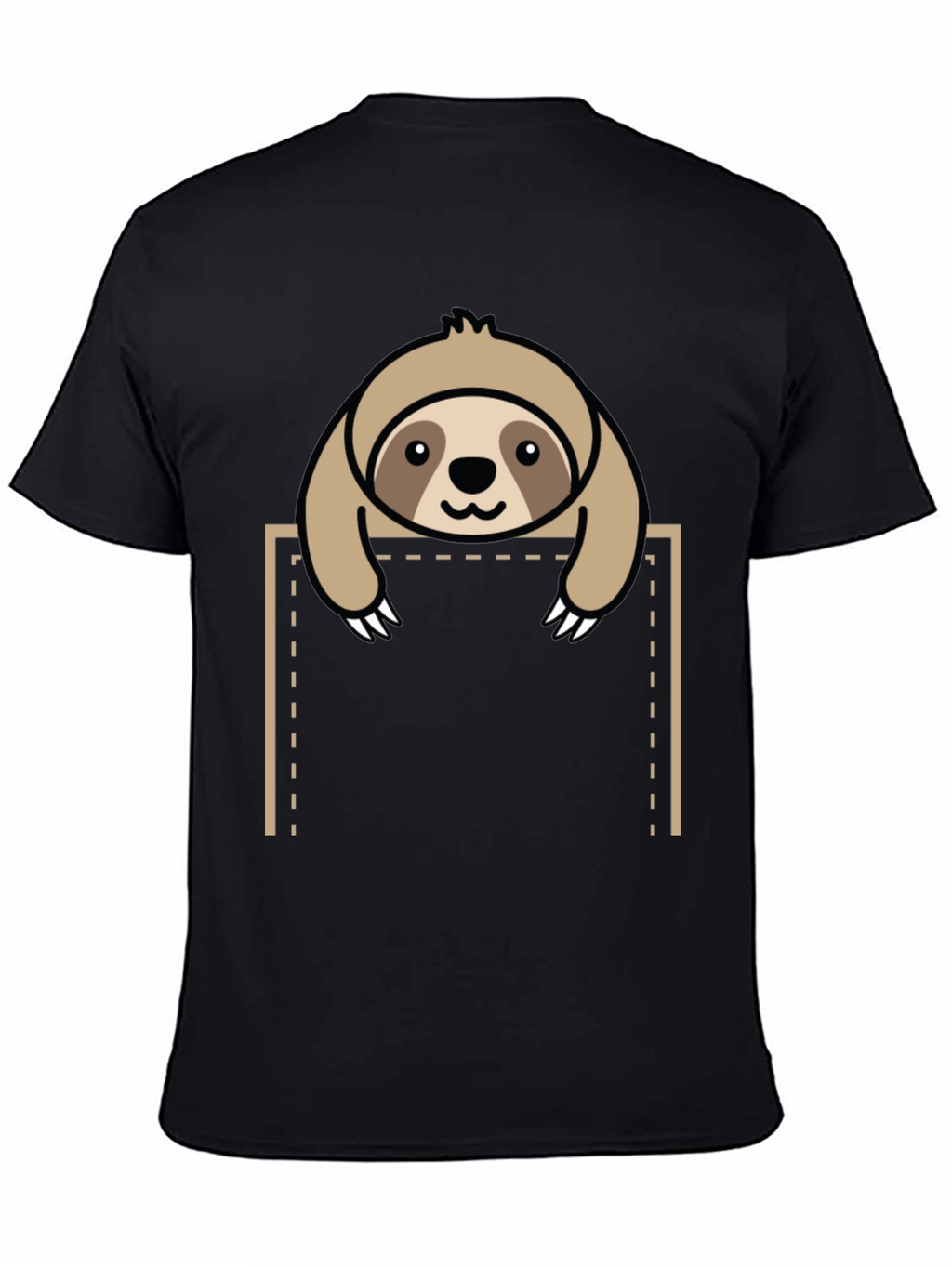 Sloth in Pocket Graphic Tee - Black