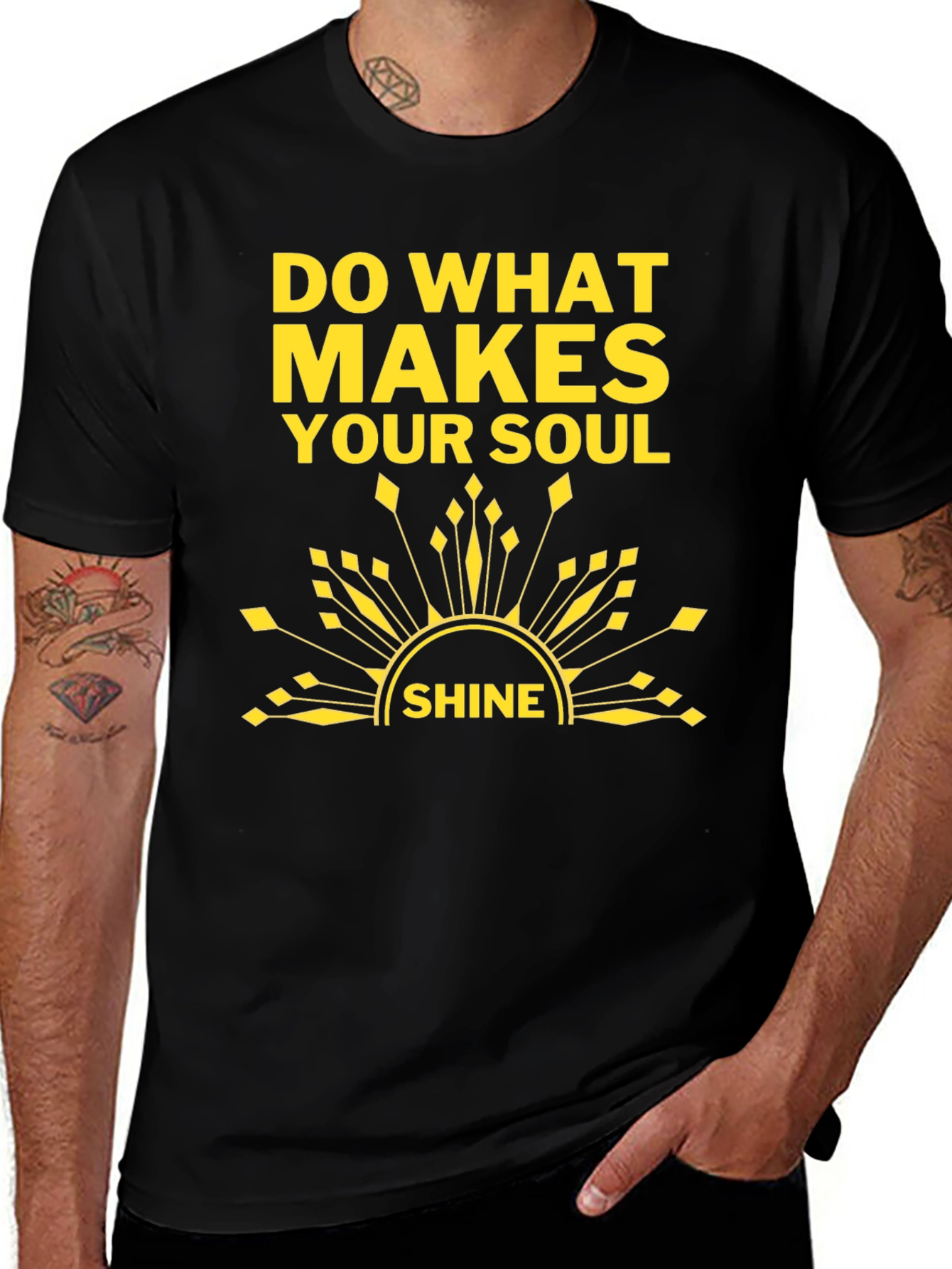Soul Shine T-Shirt: Black Graphic Tee