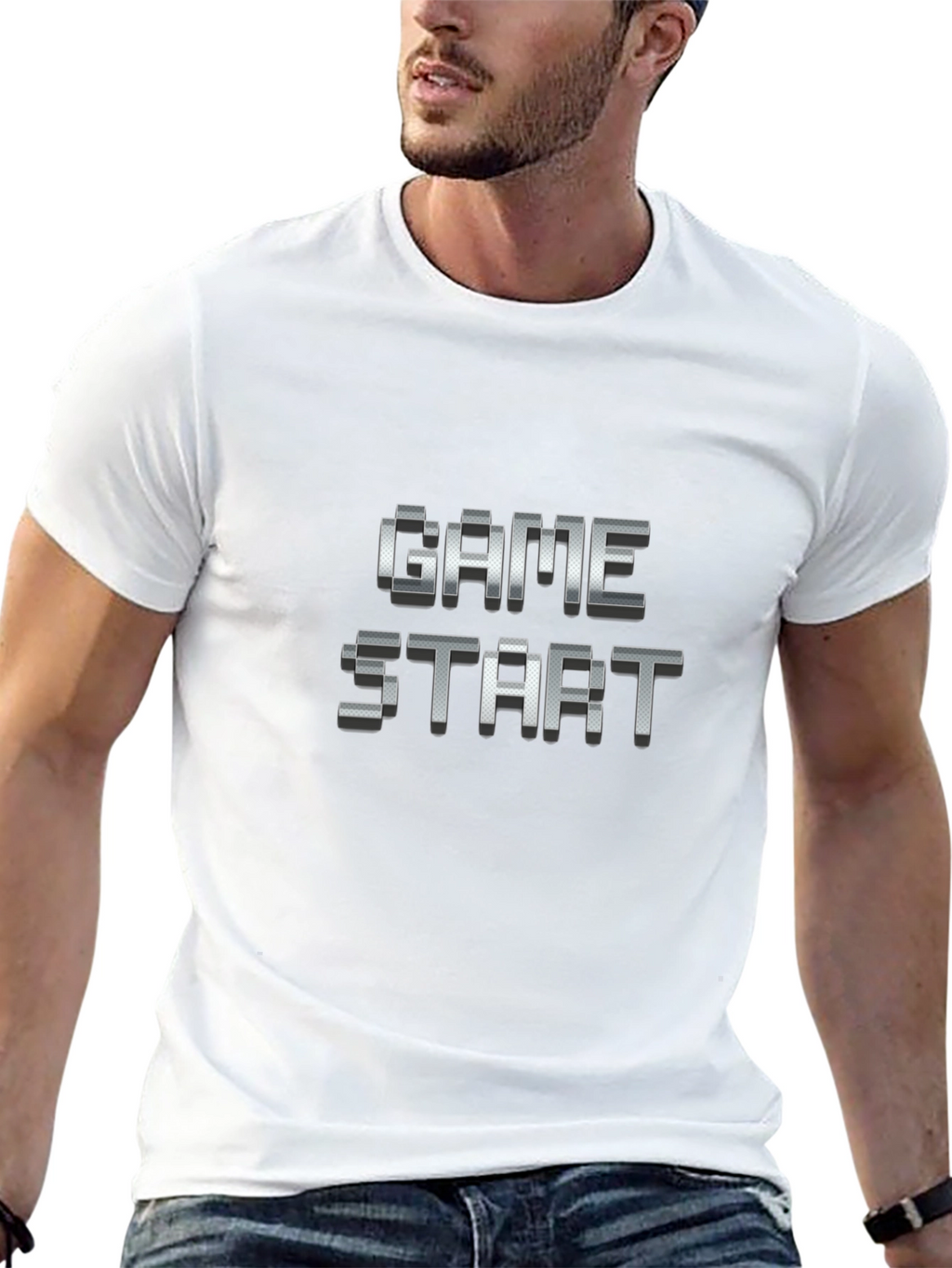 Game Start Pixel T-Shirt - Retro Gamer Style
