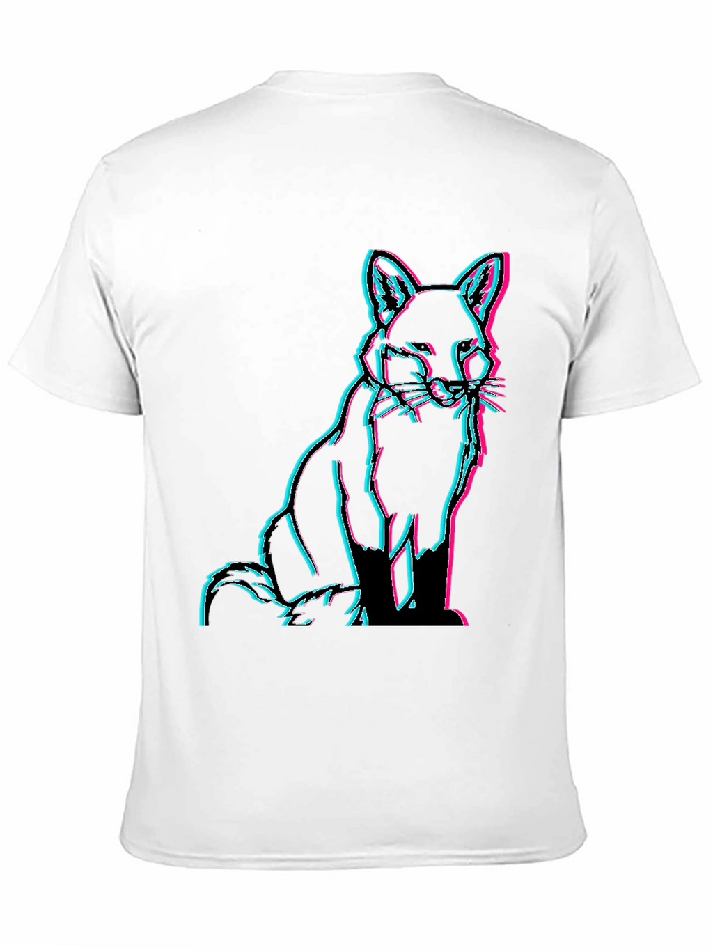 Fox Glitch Black T-Shirt - Trendy Graphic Tee
