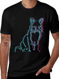 Fox Glitch Black T-Shirt - Trendy Graphic Tee