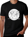Unique Stick Figure Graphic T-Shirt
