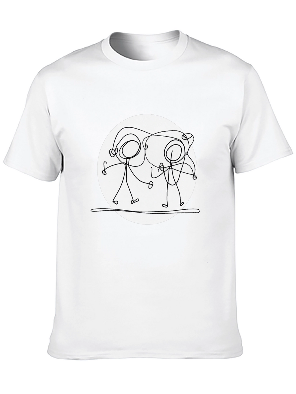 Unique Stick Figure Graphic T-Shirt