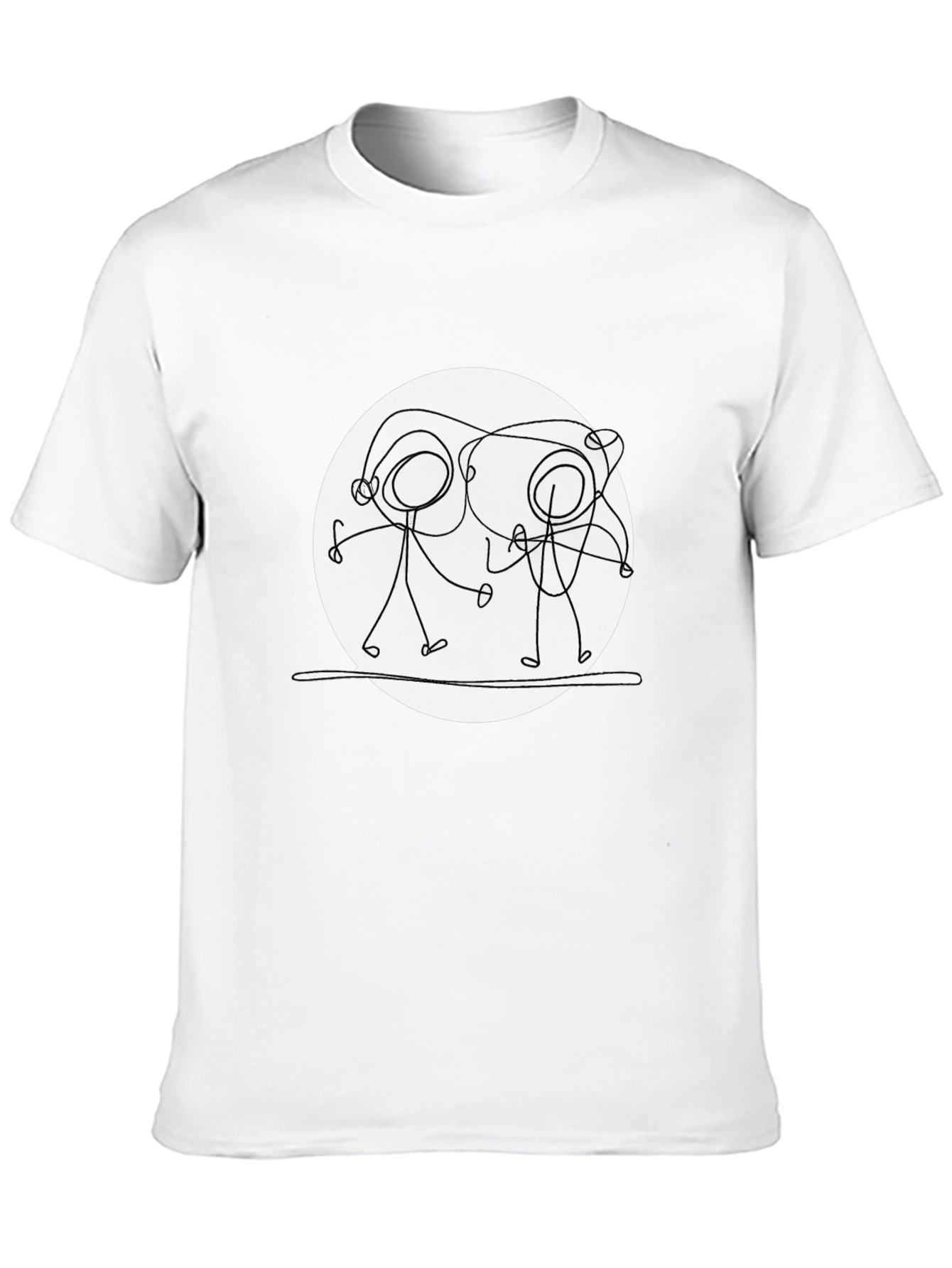 Unique Stick Figure Graphic T-Shirt