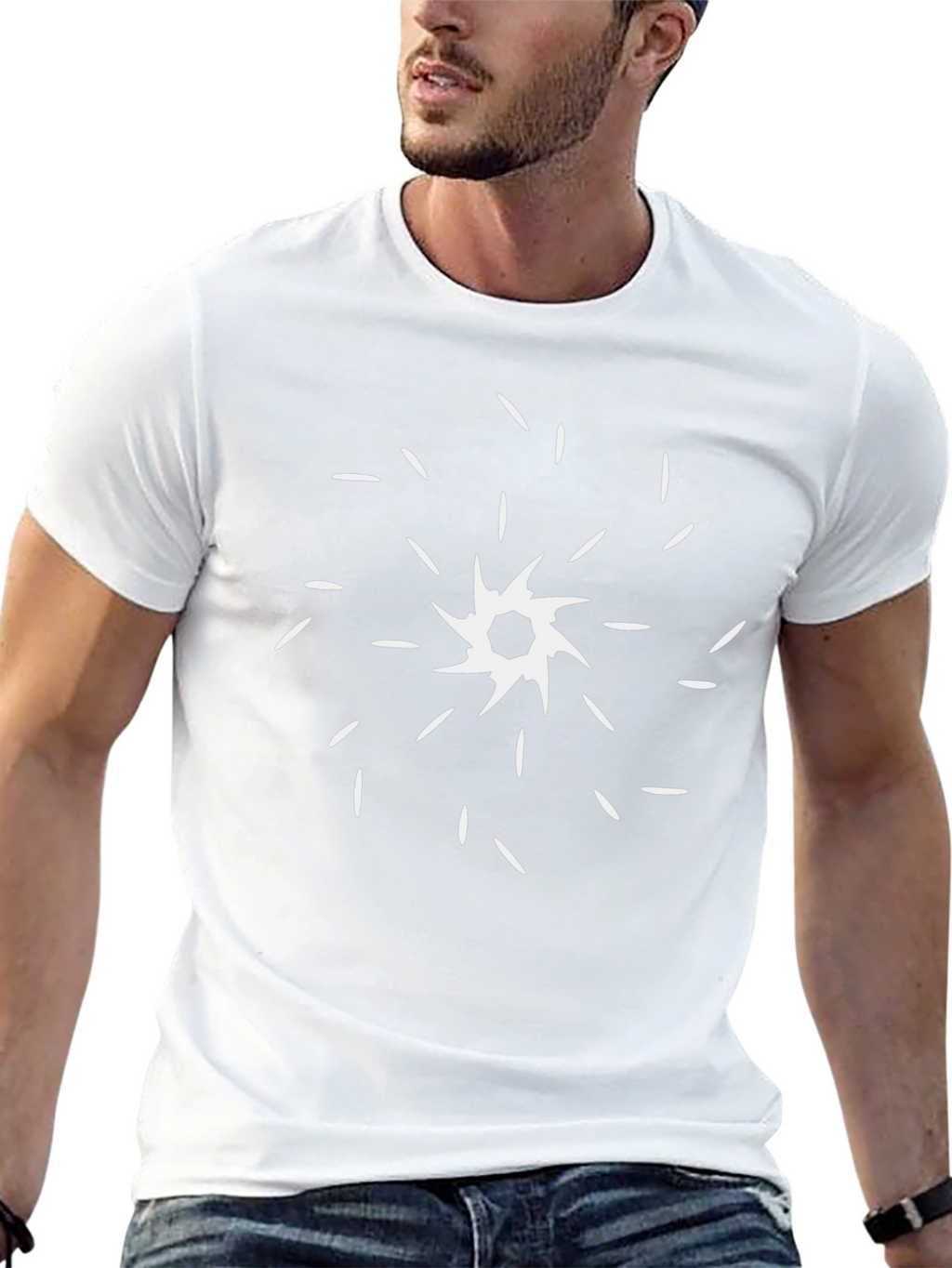 Abstract Starburst Graphic T-Shirt - Modern Black Tee