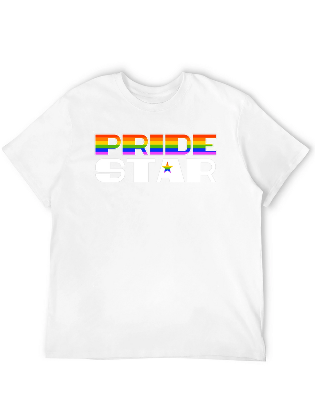 Pride Star Rainbow Graphic Tee - Black