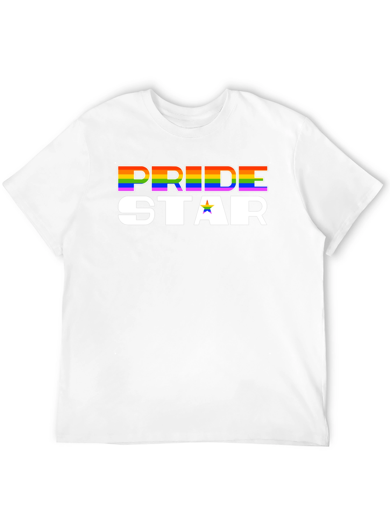 Pride Star Rainbow Graphic Tee - Black
