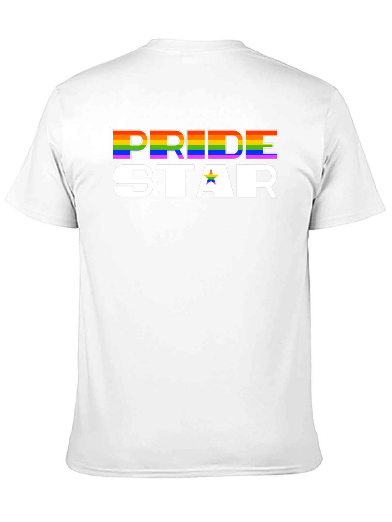 Pride Star Rainbow Graphic Tee - Black