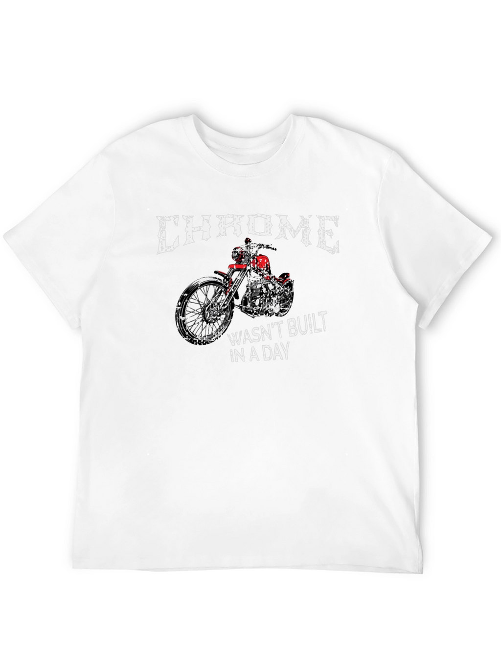 Chrome Motorcycle Graphic T-Shirt - Classic Biker Style