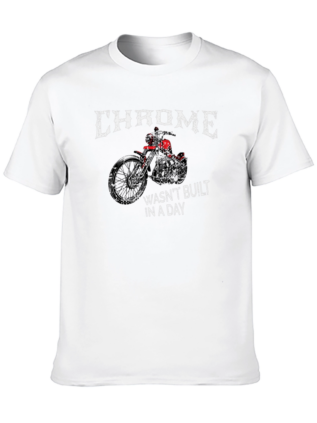 Chrome Motorcycle Graphic T-Shirt - Classic Biker Style