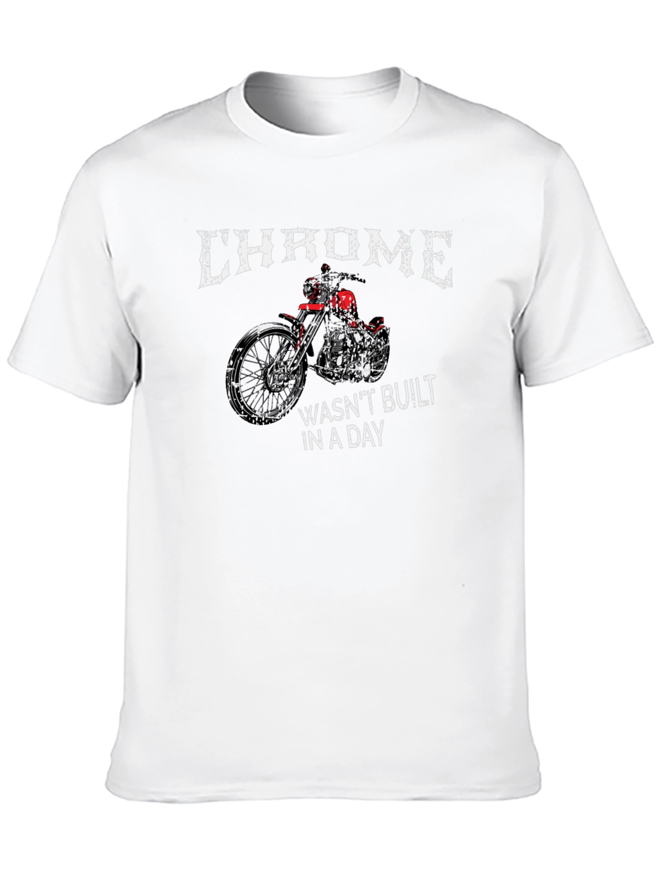 Chrome Motorcycle Graphic T-Shirt - Classic Biker Style