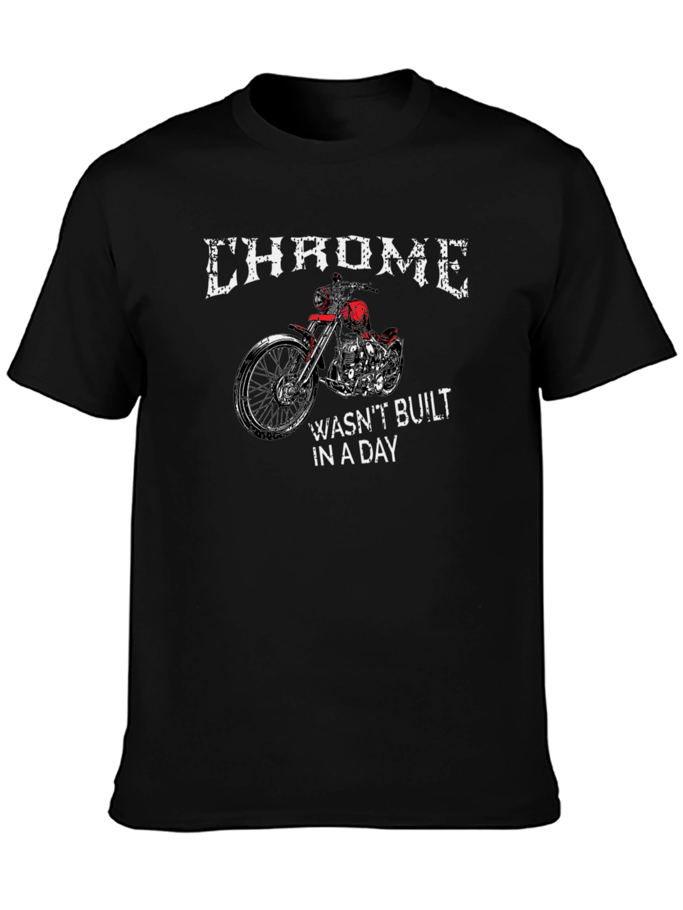 Chrome Motorcycle Graphic T-Shirt - Classic Biker Style