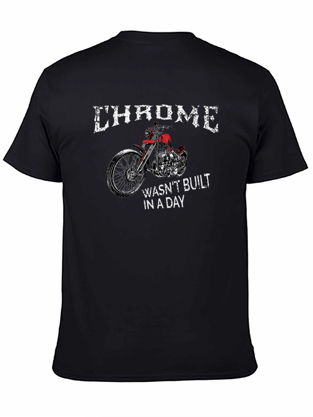 Chrome Motorcycle Graphic T-Shirt - Classic Biker Style