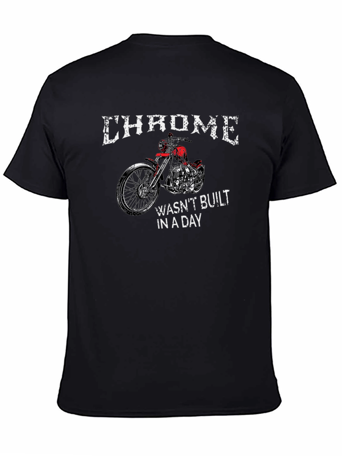 Chrome Motorcycle Graphic T-Shirt - Classic Biker Style