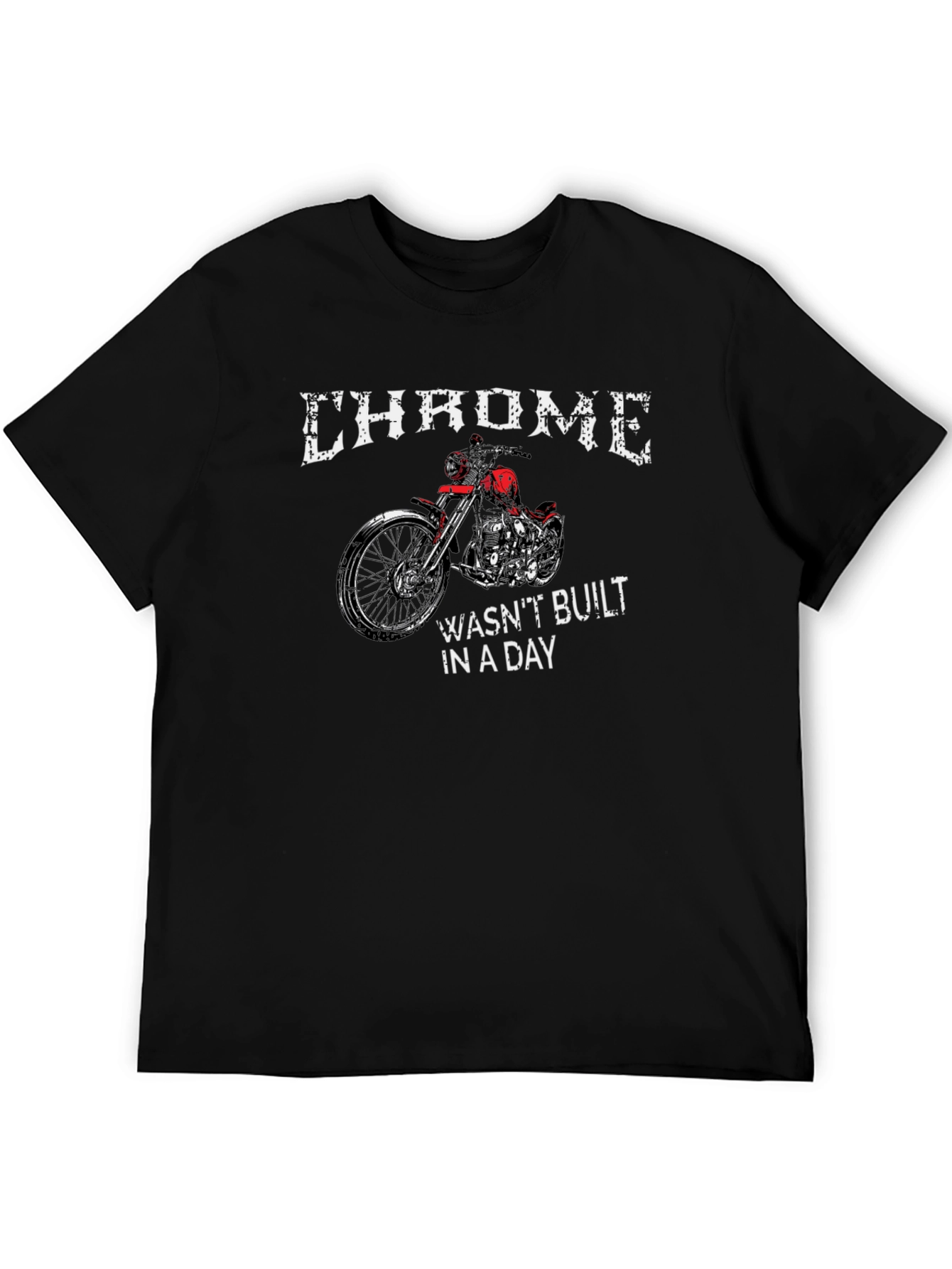 Chrome Motorcycle Graphic T-Shirt - Classic Biker Style