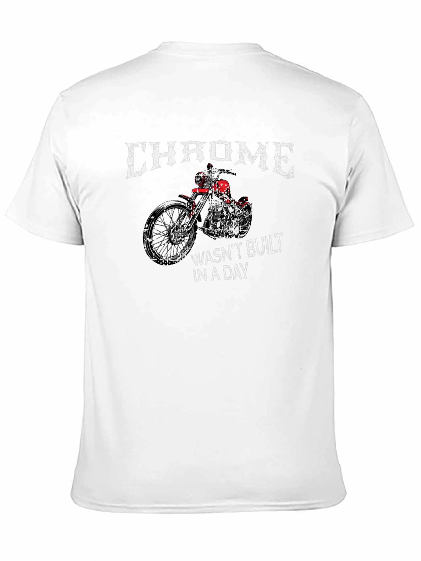 Chrome Motorcycle Graphic T-Shirt - Classic Biker Style
