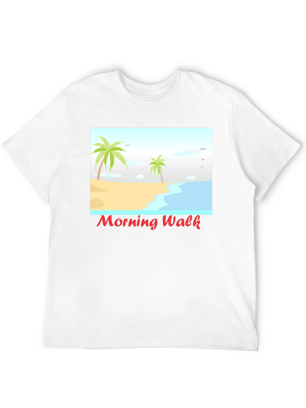 Morning Walk Beach Graphic Tee - Black