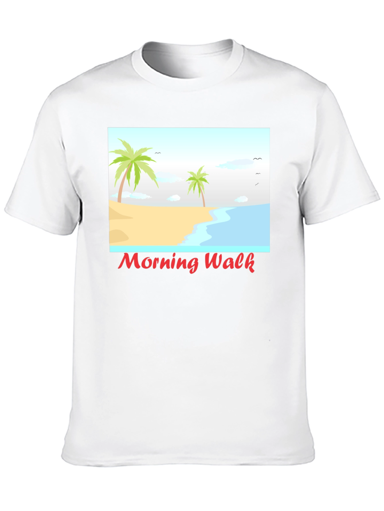 Morning Walk Beach Graphic Tee - Black