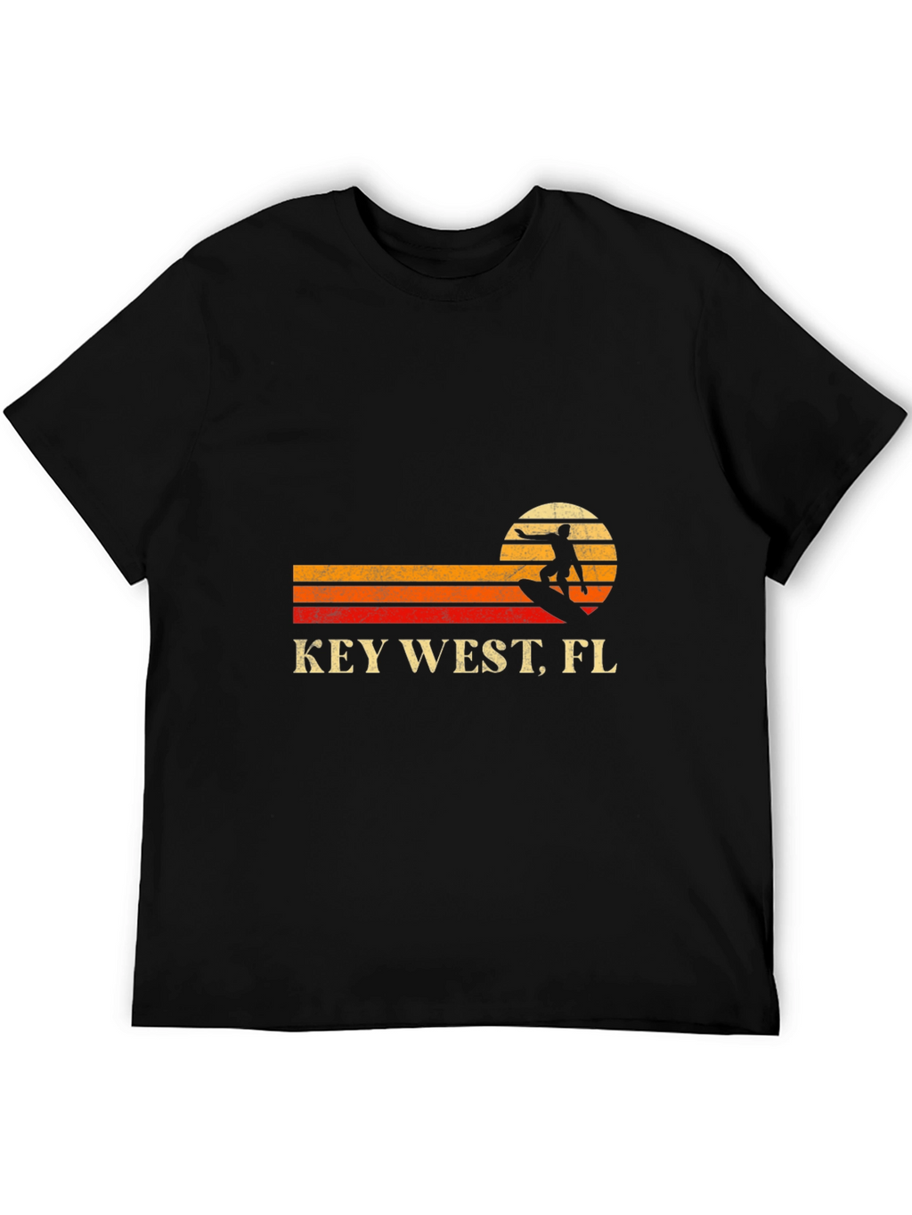 Key West FL Surfer Sunset Graphic Tee