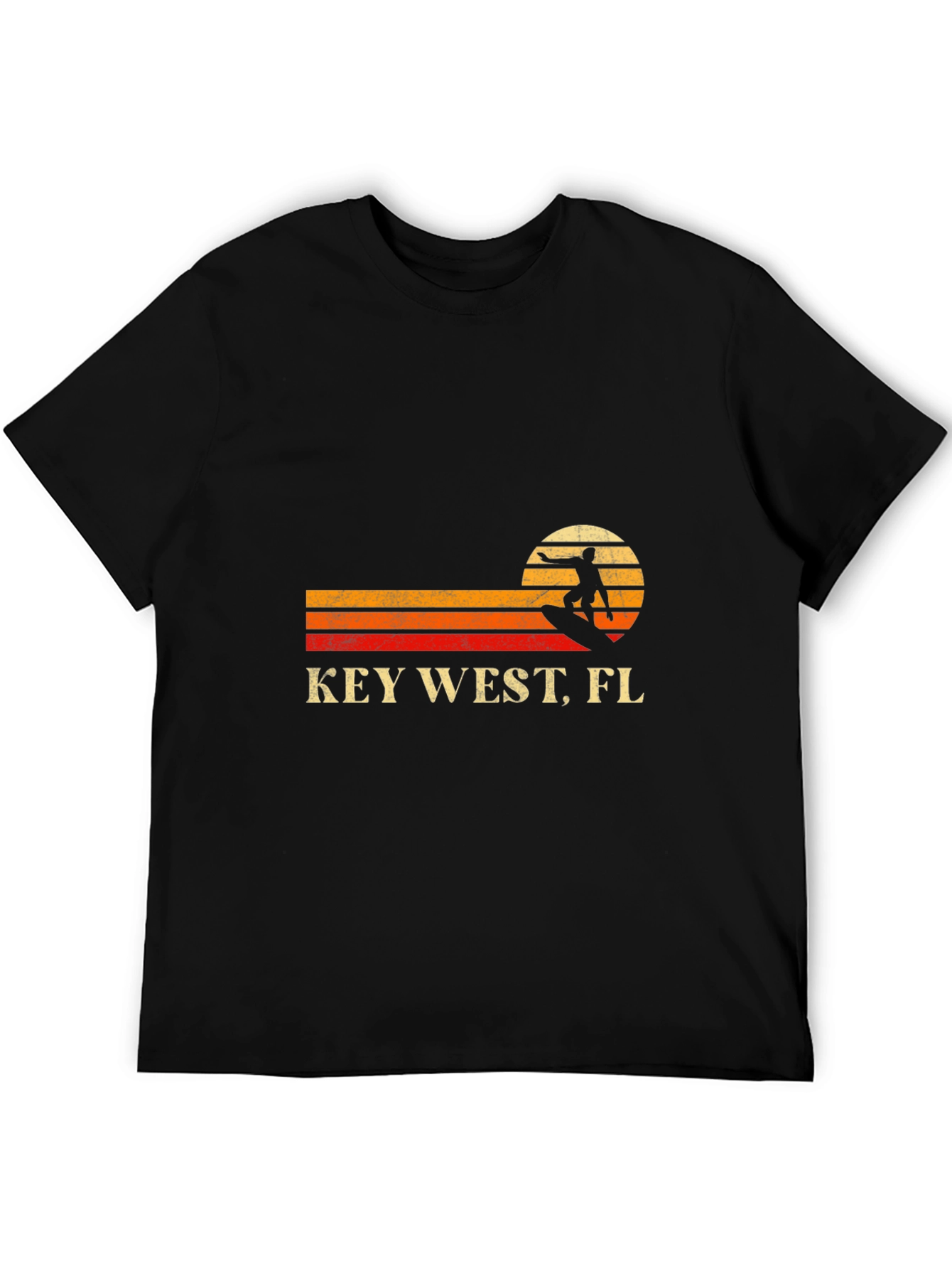 Key West FL Surfer Sunset Graphic Tee