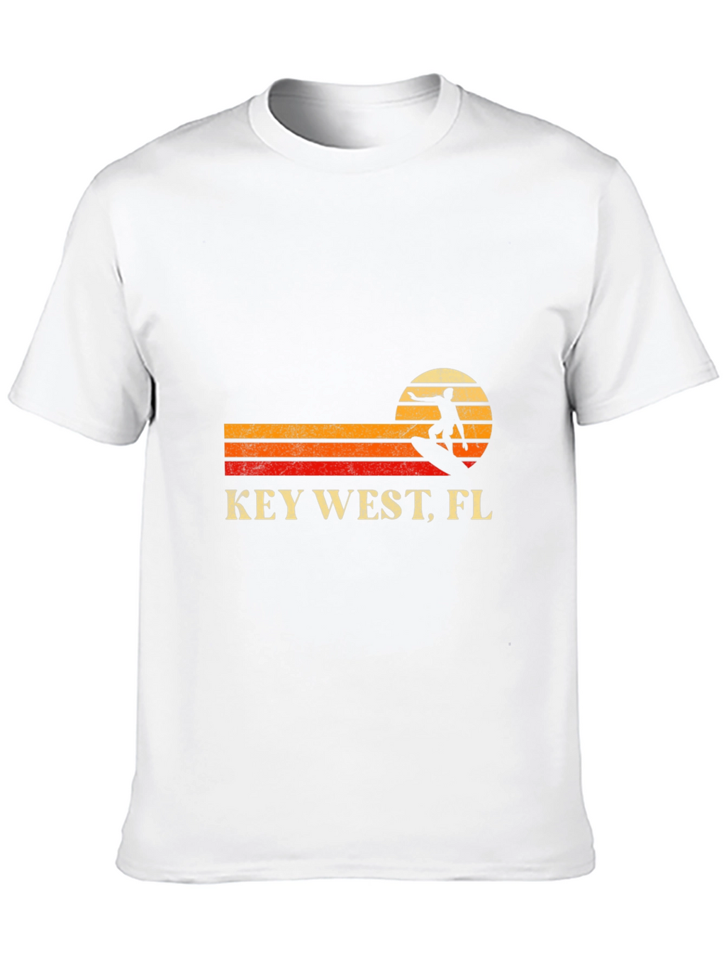 Key West FL Surfer Sunset Graphic Tee