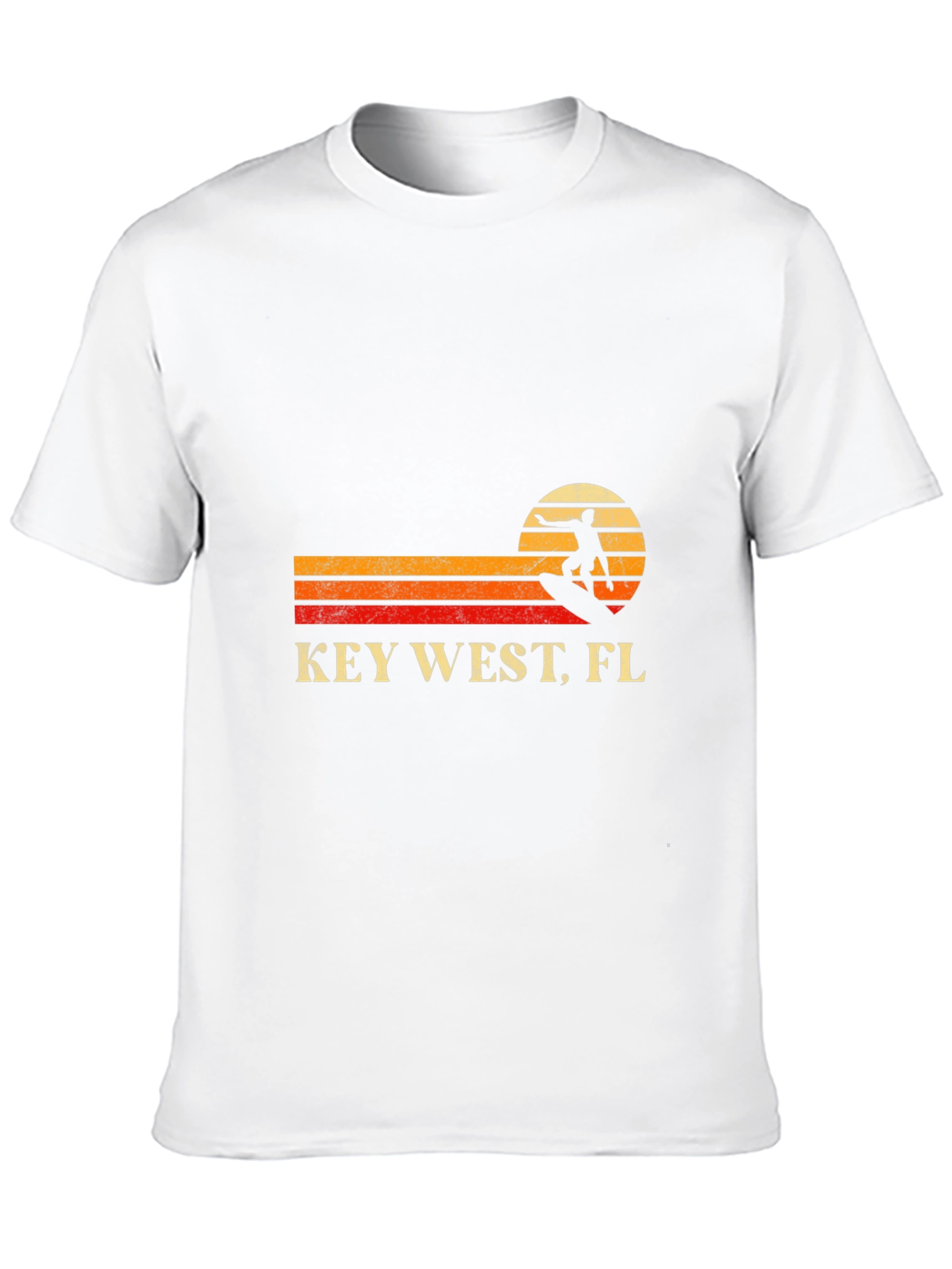 Key West FL Surfer Sunset Graphic Tee