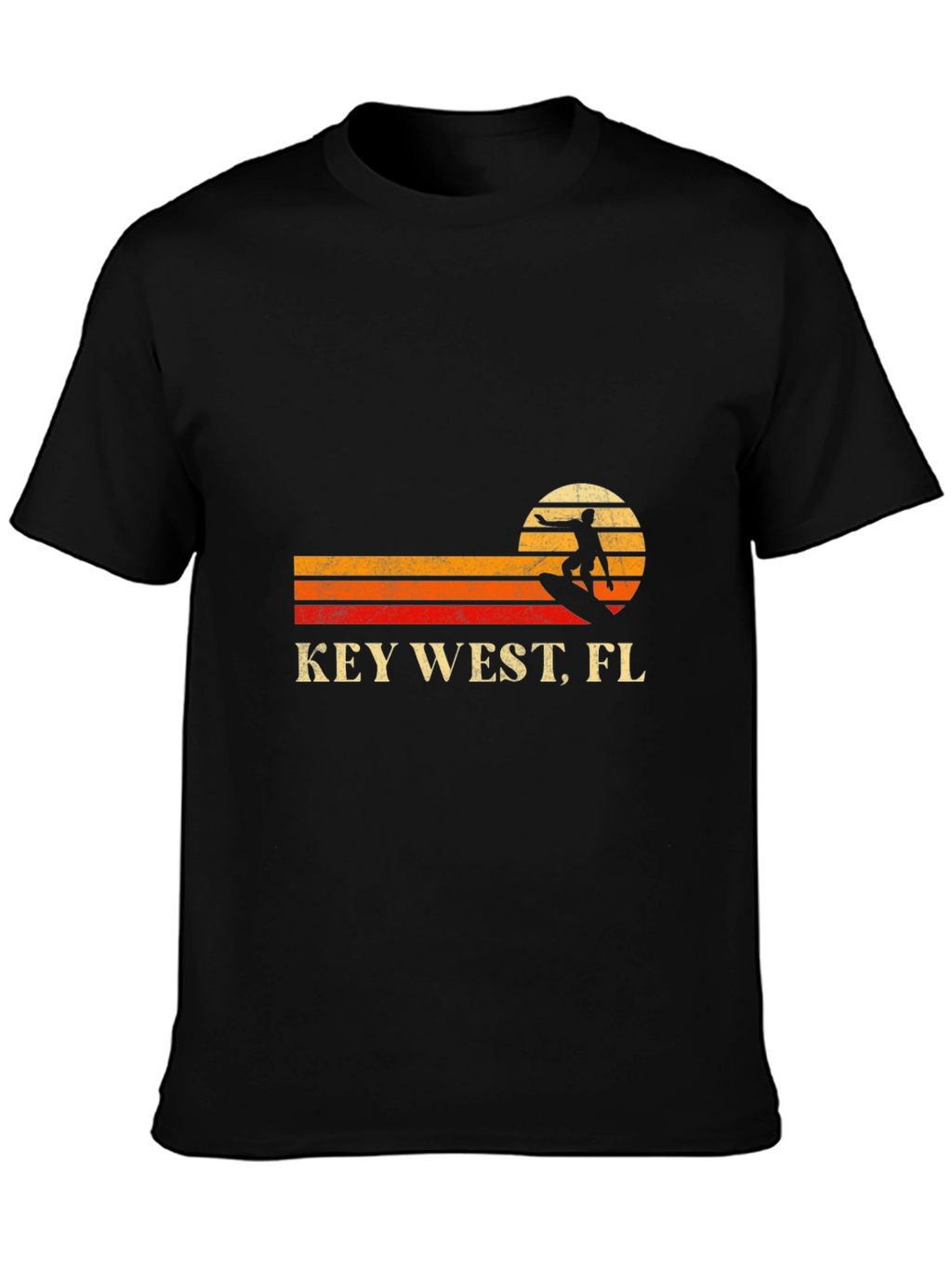 Key West FL Surfer Sunset Graphic Tee
