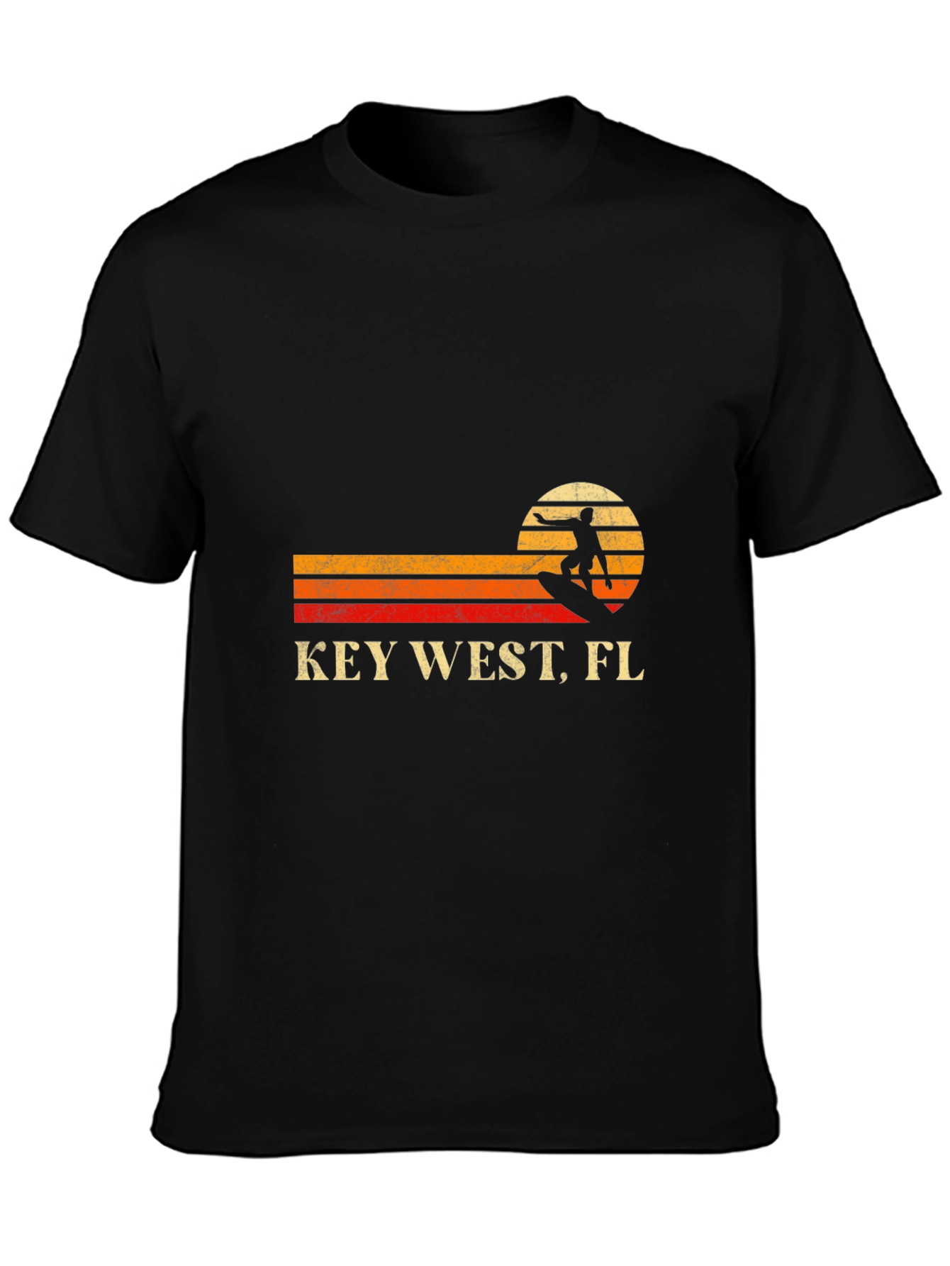 Key West FL Surfer Sunset Graphic Tee