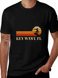 Key West FL Surfer Sunset Graphic Tee