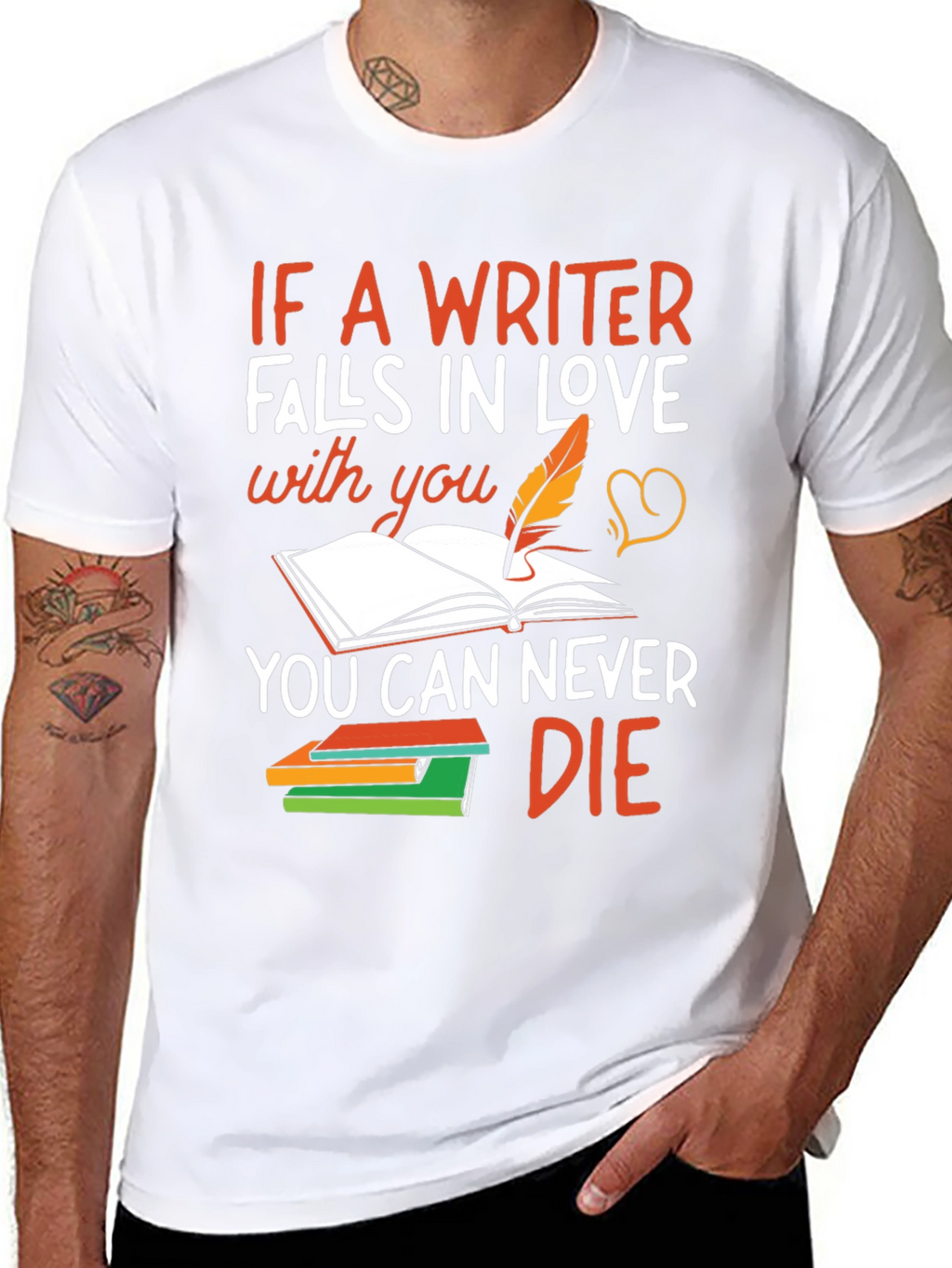 Writer Love T-Shirt - Never Die Inspiration