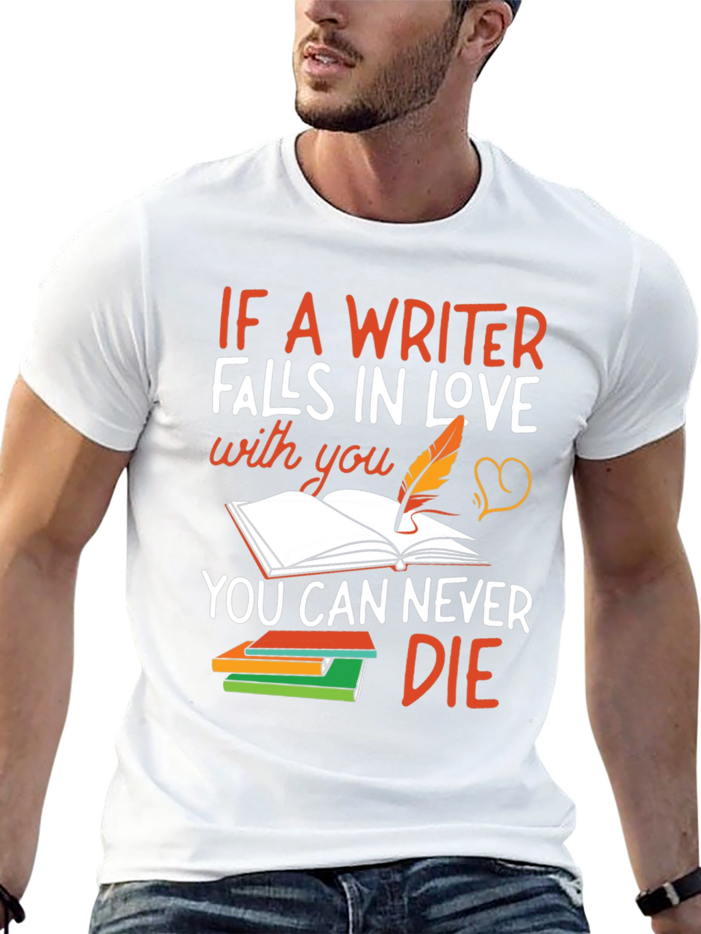 Writer Love T-Shirt - Never Die Inspiration