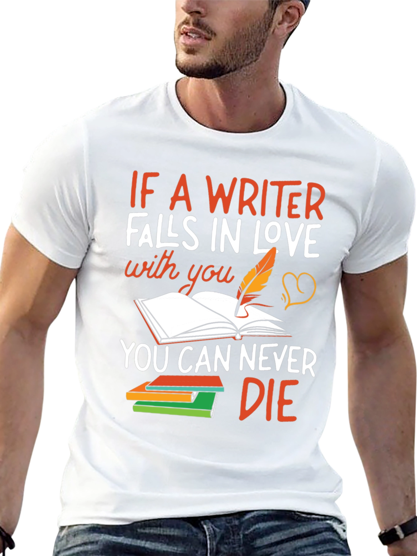 Writer Love T-Shirt - Never Die Inspiration