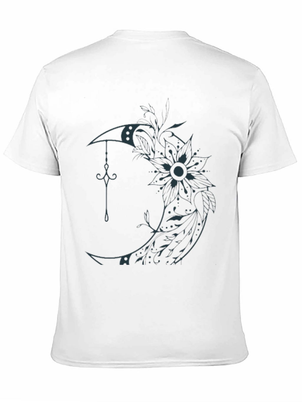 Moon Flower Graphic T-Shirt - Black