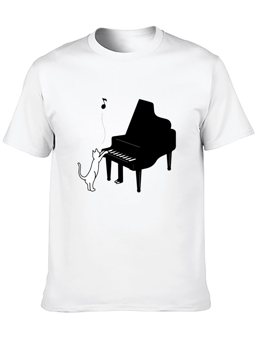 Cat Playing Piano Graphic Tee