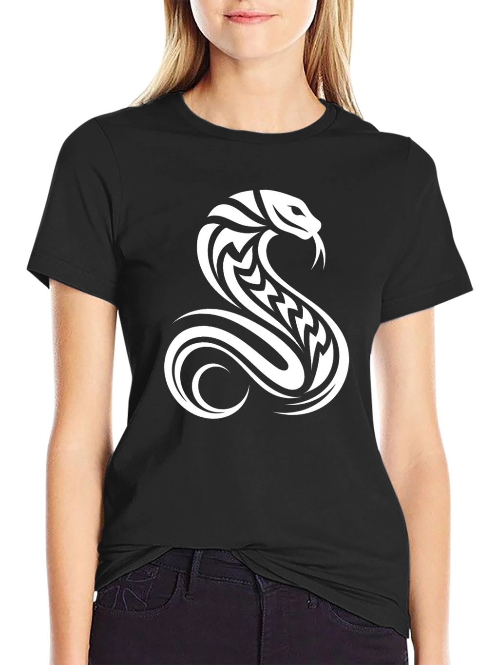 Mens Black Cobra Graphic Tee