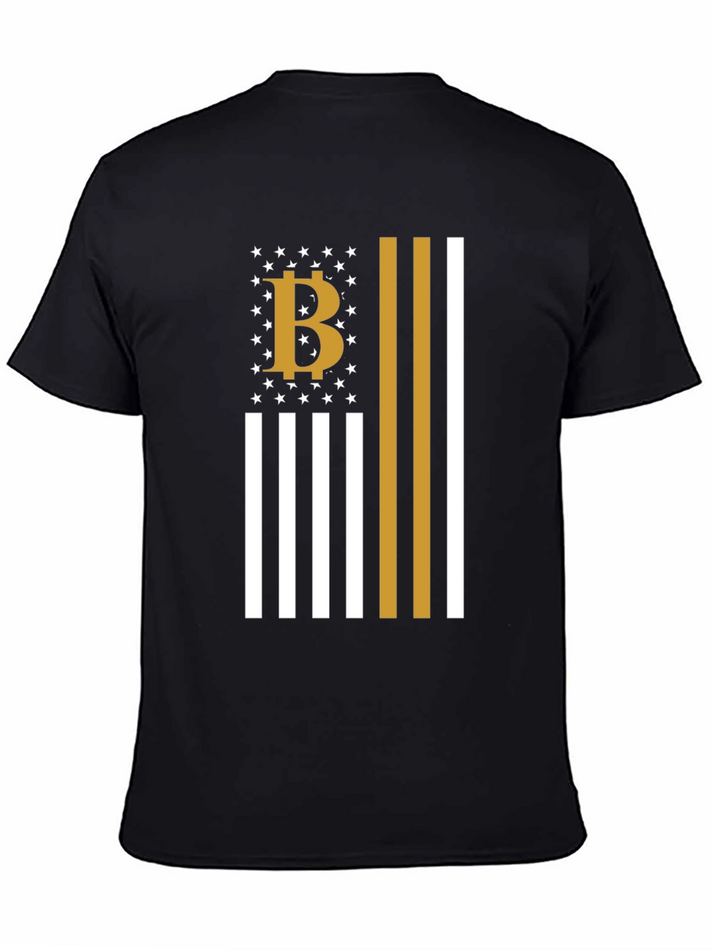 Bitcoin American Flag Style Graphic T-Shirt