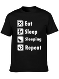 Eat Sleep Sleeping Repeat Black T-Shirt