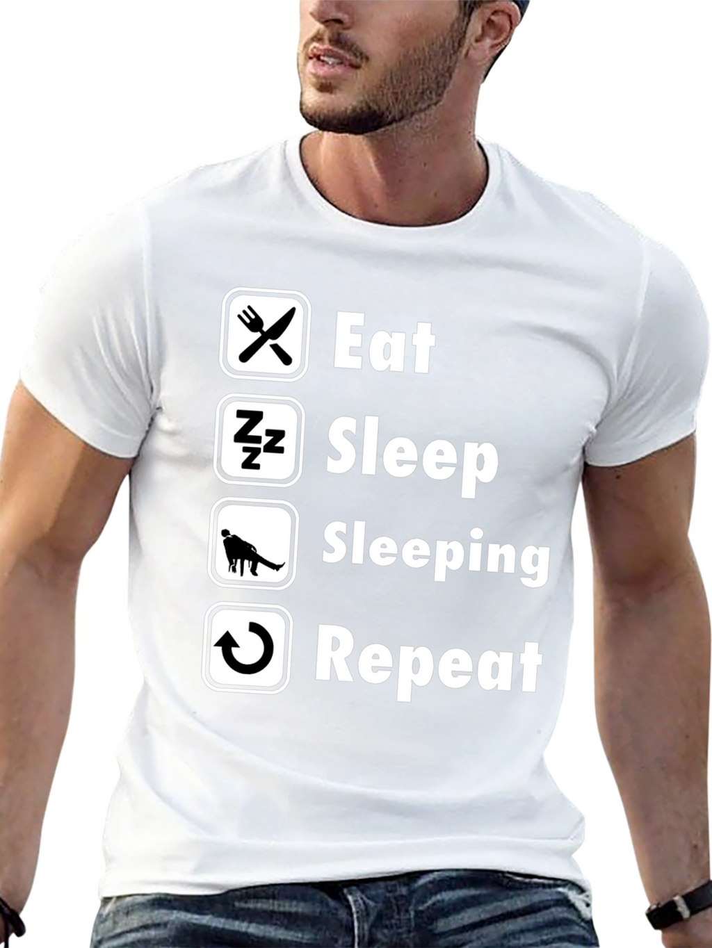 Eat Sleep Sleeping Repeat Black T-Shirt