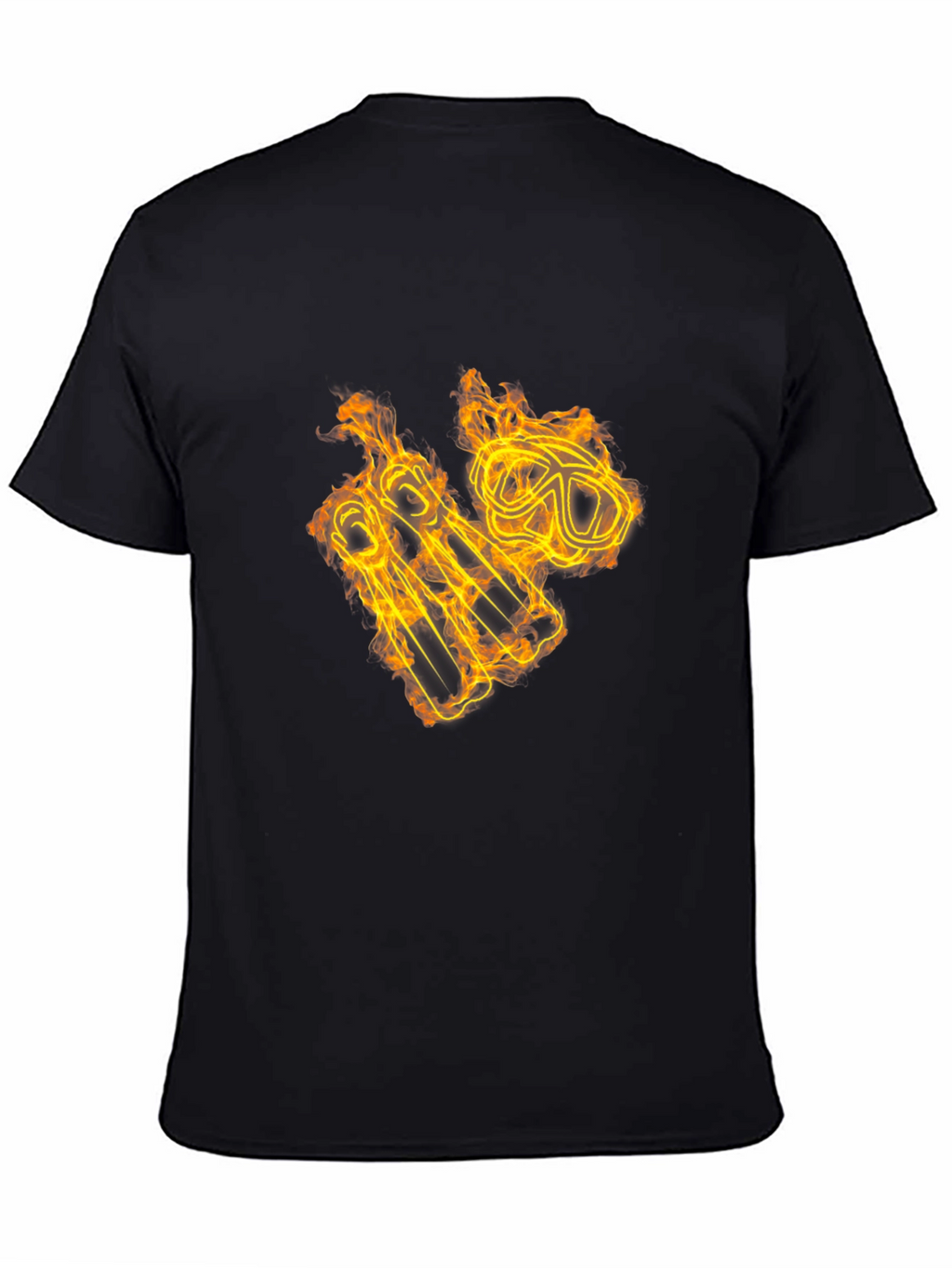 Fiery Scuba Gear Graphic Tee - Black Cotton Shirt