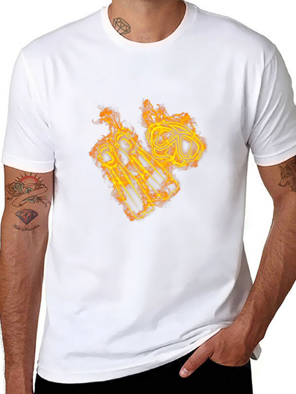 Fiery Scuba Gear Graphic Tee - Black Cotton Shirt