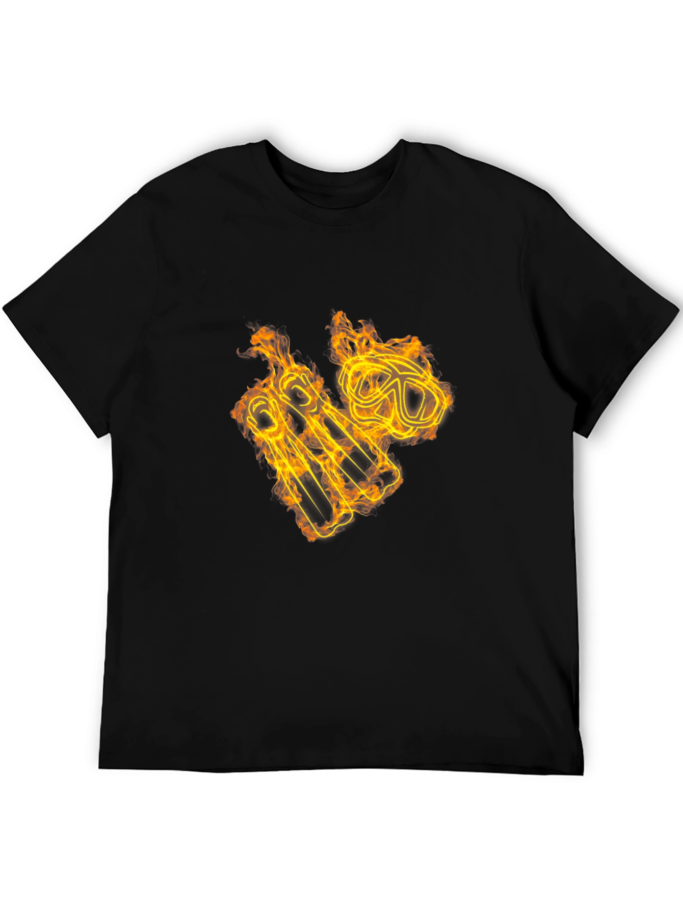 Fiery Scuba Gear Graphic Tee - Black Cotton Shirt