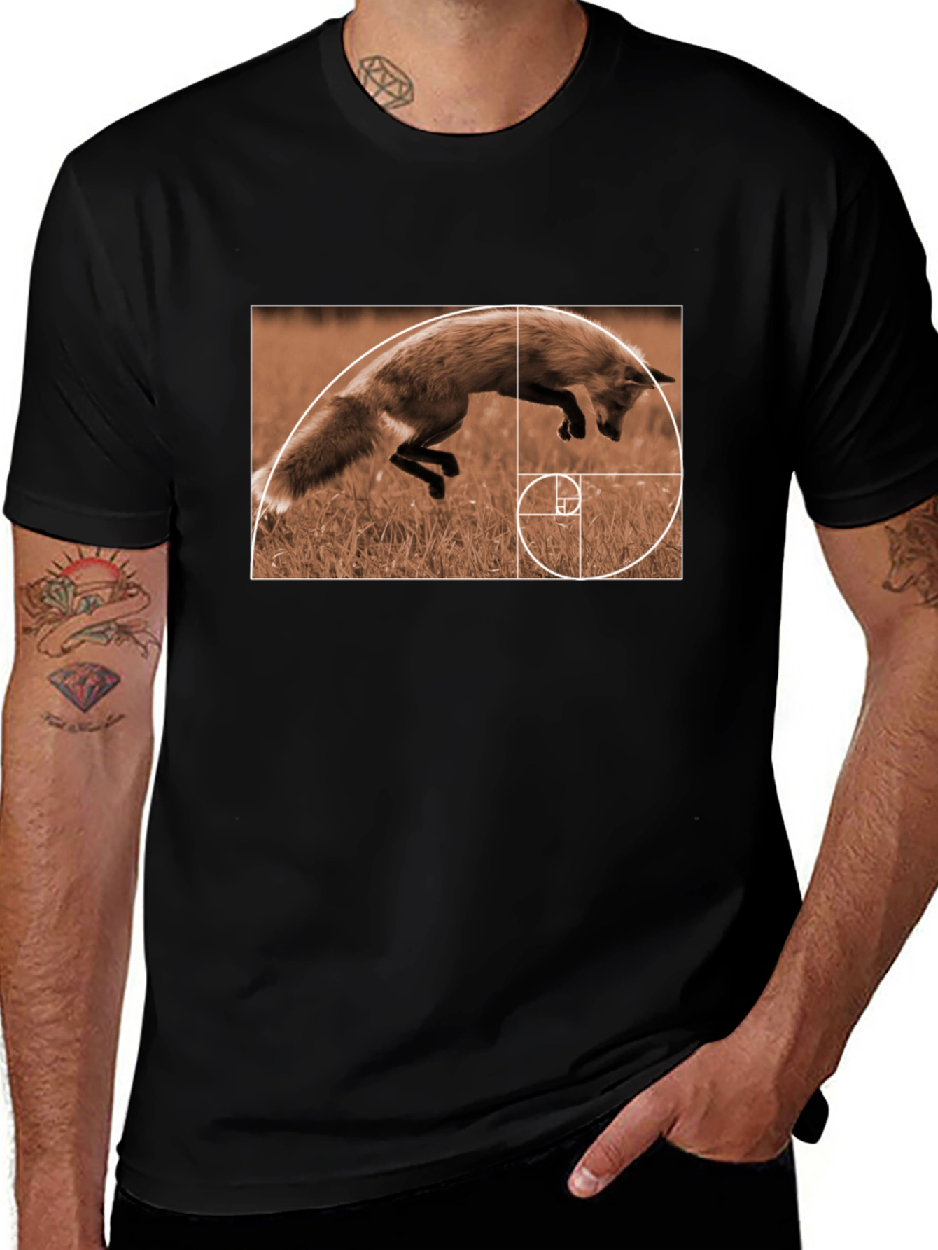 Fox Golden Ratio T-Shirt - Stylish Math Nature Tee