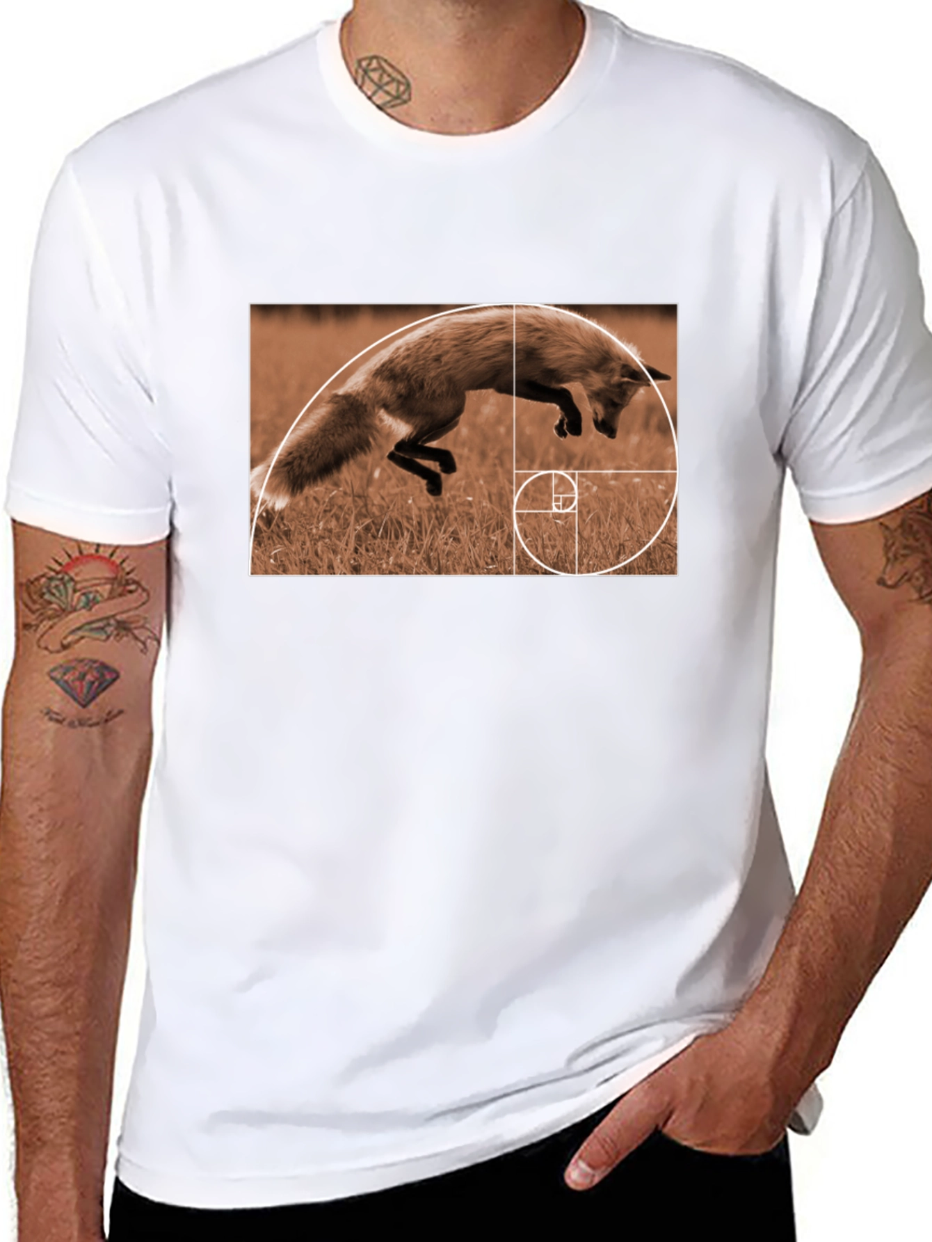 Fox Golden Ratio T-Shirt - Stylish Math Nature Tee