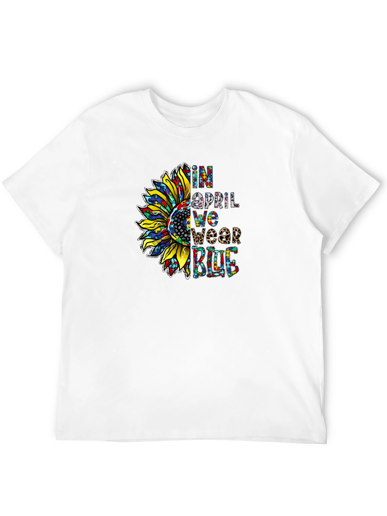Autism Awareness Sunflower Graphic T-Shirt