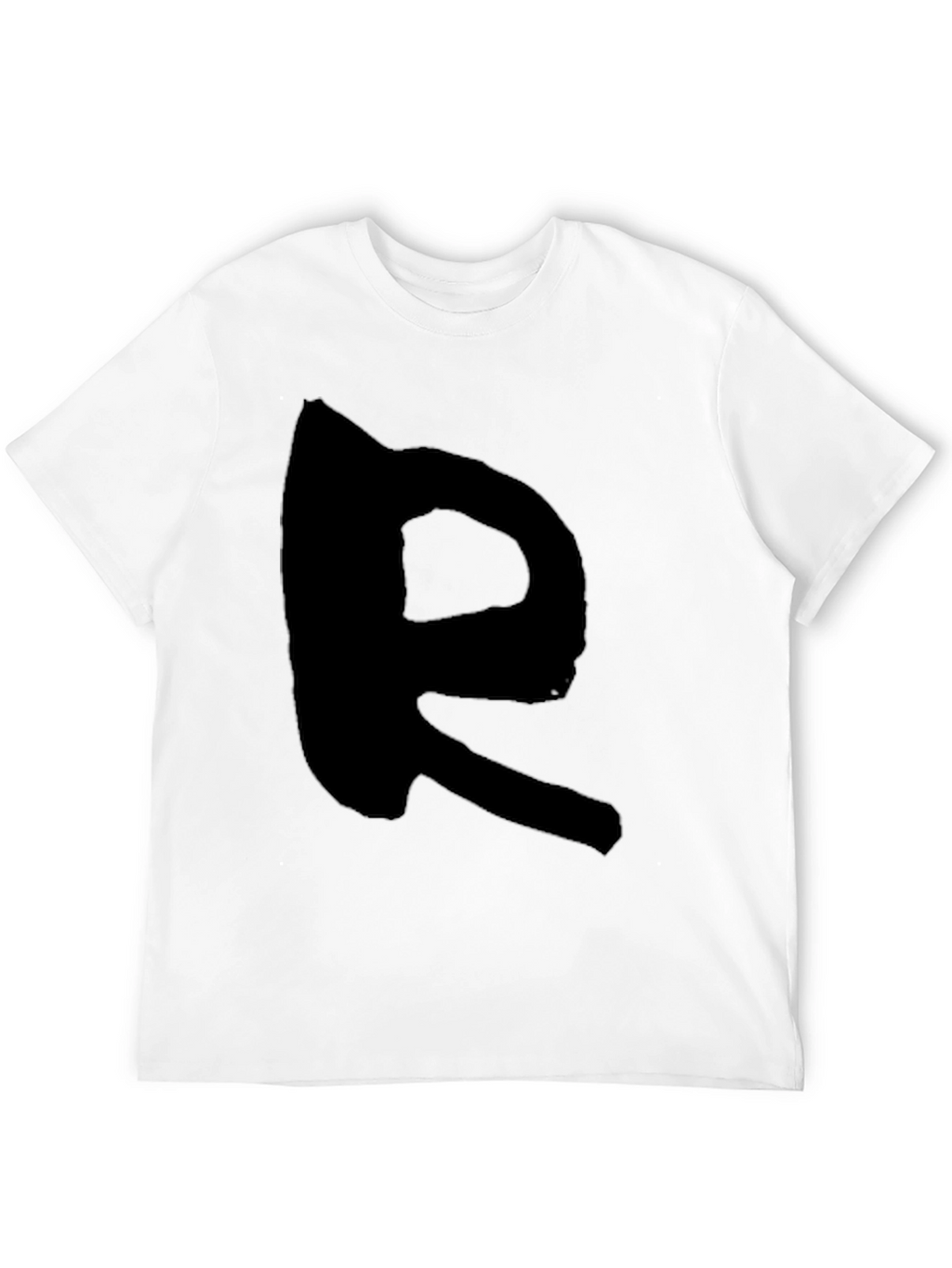 Black T-Shirt with Distressed R Design