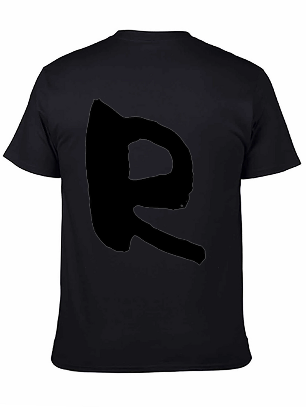Black T-Shirt with Distressed R Design