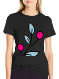Berry Branch Graphic Black T-Shirt
