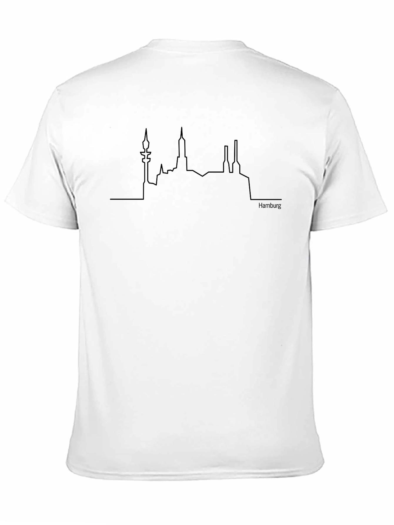 Hamburg Skyline Graphic Black T-Shirt