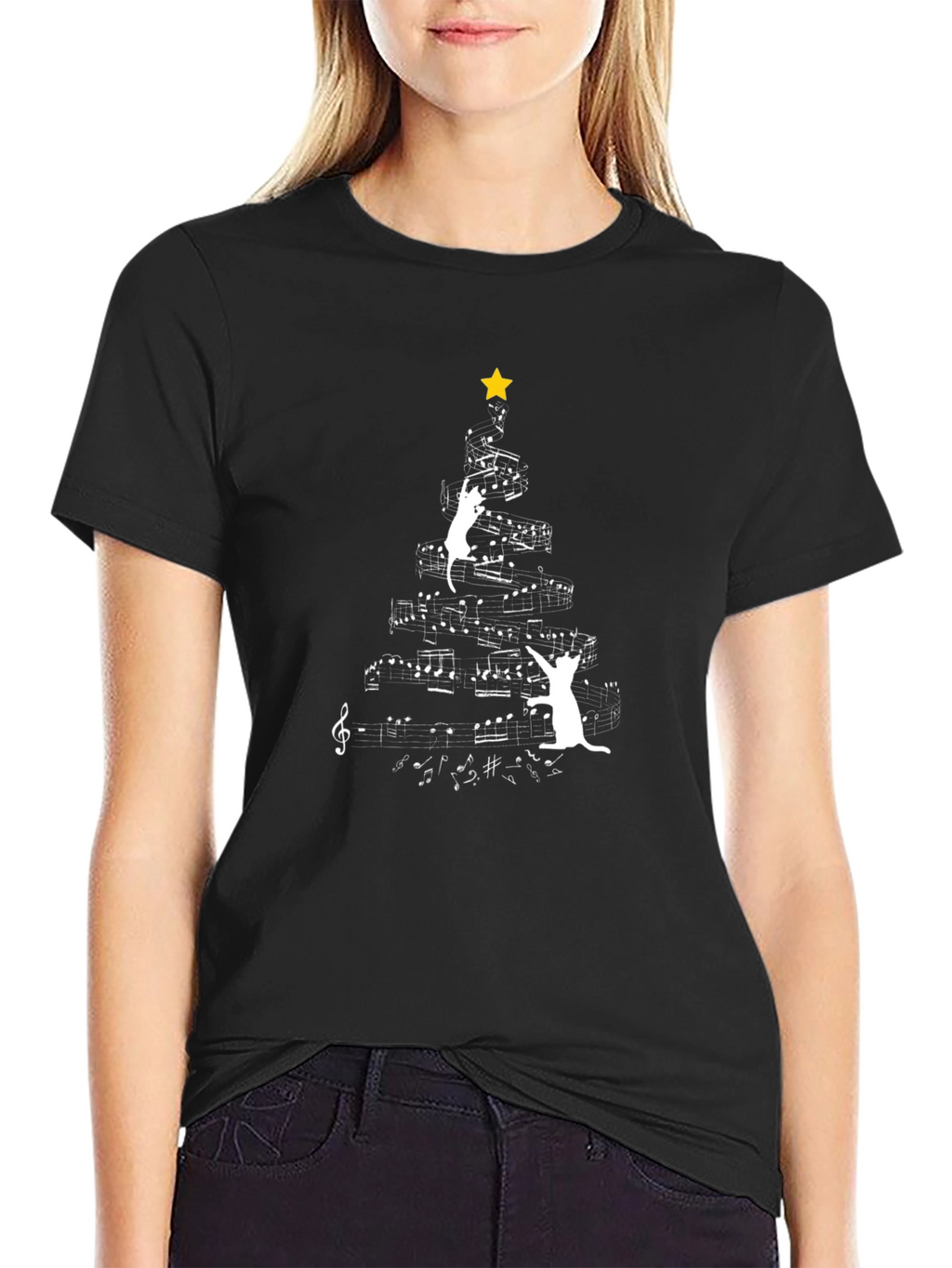 Musical Cats Christmas Tree T-Shirt